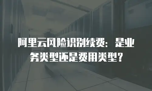 阿里云风险识别续费：是业务类型还是费用类型？
