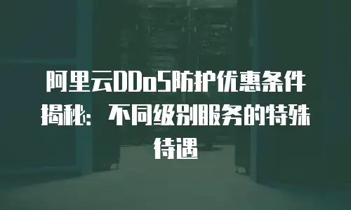 阿里云DDoS防护优惠条件揭秘：不同级别服务的特殊待遇