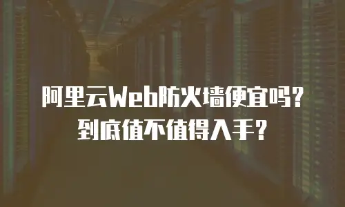 阿里云Web防火墙便宜吗？到底值不值得入手？