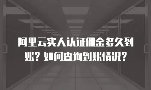 阿里云实人认证佣金多久到账？如何查询到账情况？