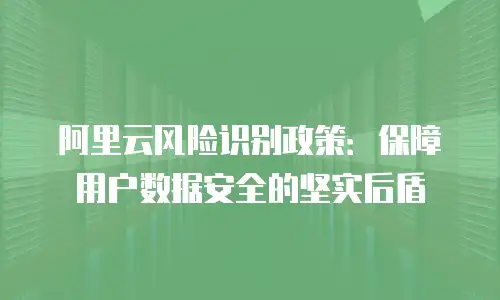 阿里云风险识别政策：保障用户数据安全的坚实后盾