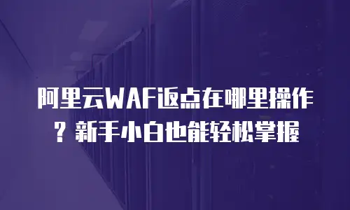 阿里云WAF返点在哪里操作？新手小白也能轻松掌握