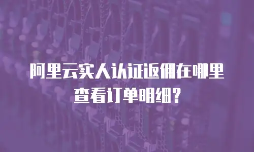 阿里云实人认证返佣在哪里查看订单明细？