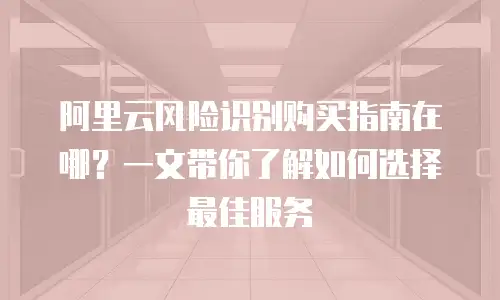 阿里云风险识别购买指南在哪？一文带你了解如何选择最佳服务