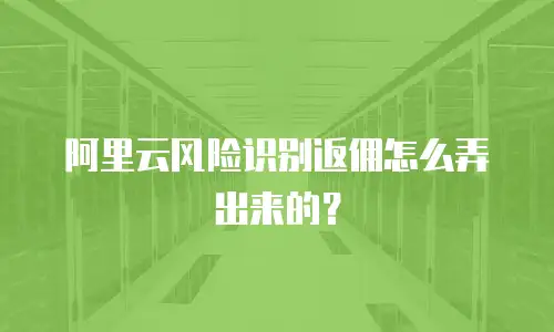 阿里云风险识别返佣怎么弄出来的？