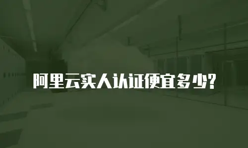 阿里云实人认证便宜多少?