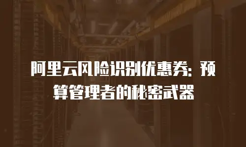 阿里云风险识别优惠券: 预算管理者的秘密武器