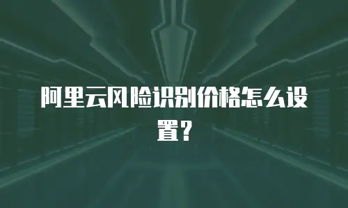 阿里云风险识别价格怎么设置？