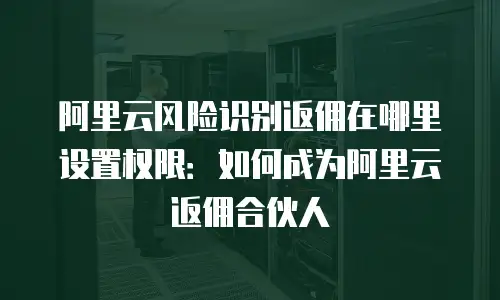 阿里云风险识别返佣在哪里设置权限：如何成为阿里云返佣合伙人