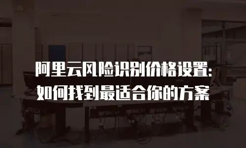阿里云风险识别价格设置：如何找到最适合你的方案