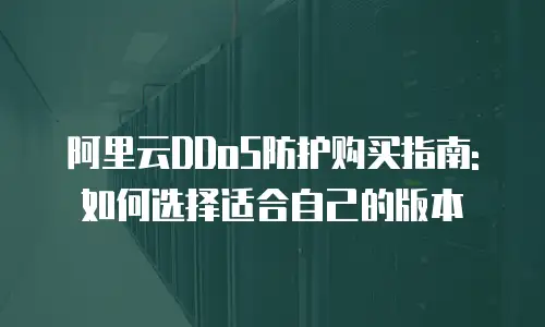 阿里云DDoS防护购买指南:如何选择适合自己的版本