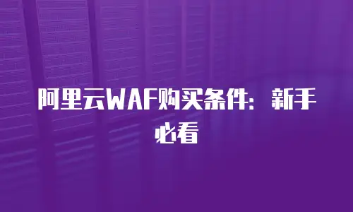 阿里云WAF购买条件：新手必看