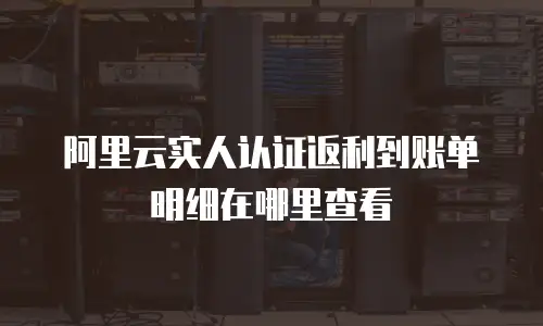阿里云实人认证返利到账单明细在哪里查看