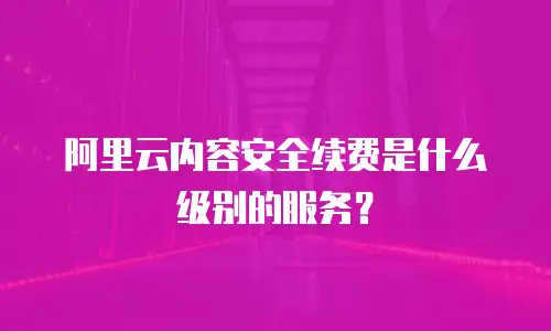 阿里云内容安全续费是什么级别的服务？