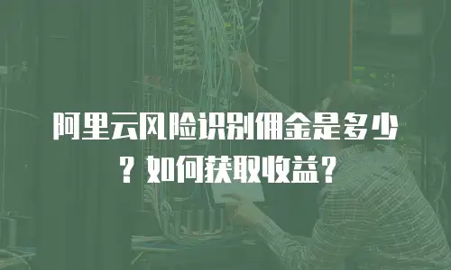 阿里云风险识别佣金是多少？如何获取收益？