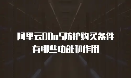 阿里云DDoS防护购买条件有哪些功能和作用