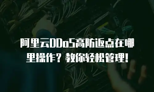 阿里云DDoS高防返点在哪里操作？教你轻松管理！