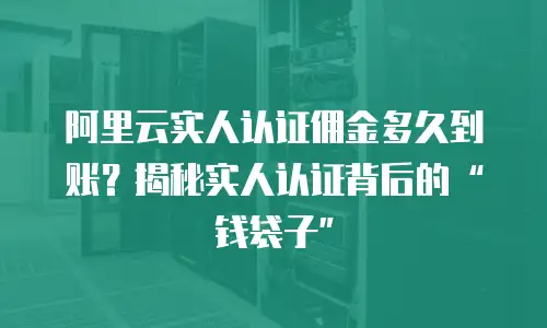 阿里云实人认证佣金多久到账？揭秘实人认证背后的“钱袋子”