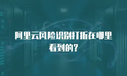 阿里云风险识别打折在哪里看到的？