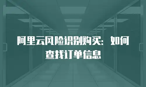 阿里云风险识别购买：如何查找订单信息
