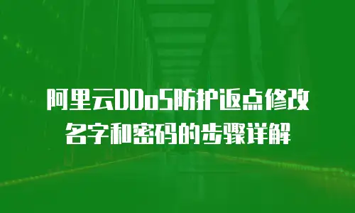 阿里云DDoS防护返点修改名字和密码的步骤详解