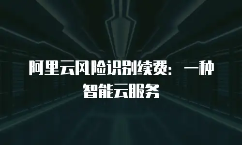 阿里云风险识别续费：一种智能云服务