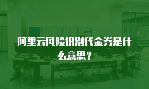 阿里云风险识别代金券是什么意思？