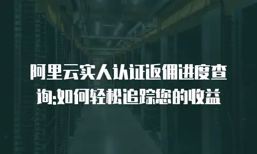 阿里云实人认证返佣进度查询:如何轻松追踪您的收益
