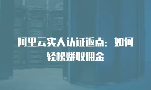 阿里云实人认证返点：如何轻松赚取佣金