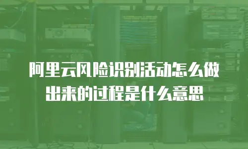 阿里云风险识别活动怎么做出来的过程是什么意思