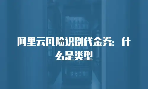 阿里云风险识别代金券：什么是类型