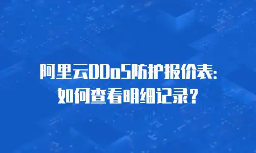 阿里云DDoS防护报价表：如何查看明细记录？