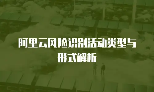 阿里云风险识别活动类型与形式解析