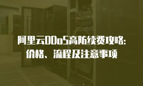 阿里云DDoS高防续费攻略：价格、流程及注意事项