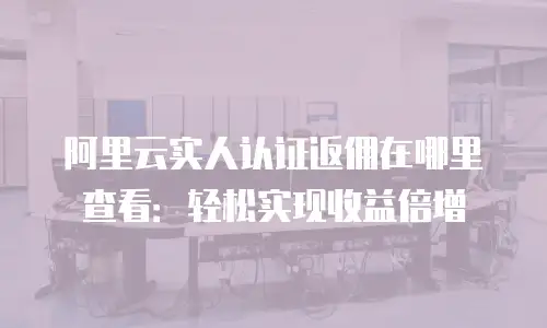 阿里云实人认证返佣在哪里查看：轻松实现收益倍增