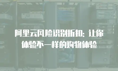 阿里云风险识别折扣: 让你体验不一样的购物体验