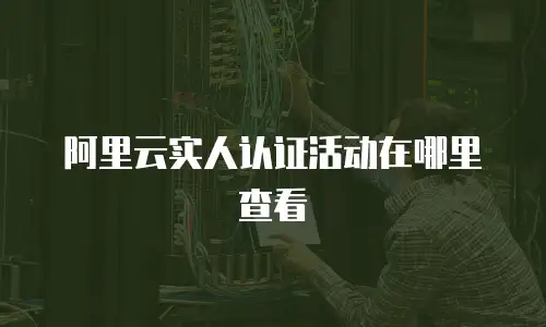 阿里云实人认证活动在哪里查看