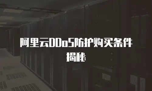 阿里云DDoS防护购买条件揭秘