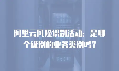 阿里云风险识别活动：是哪个级别的业务类别吗？
