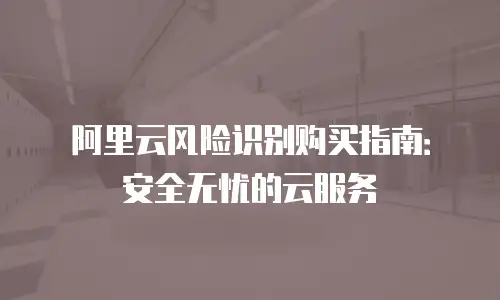 阿里云风险识别购买指南：安全无忧的云服务