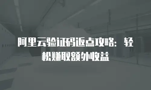 阿里云验证码返点攻略：轻松赚取额外收益
