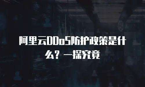 阿里云DDoS防护政策是什么？一探究竟