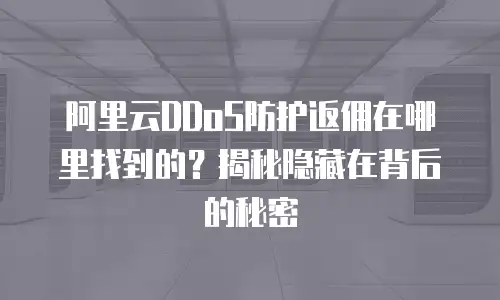 阿里云DDoS防护返佣在哪里找到的？揭秘隐藏在背后的秘密