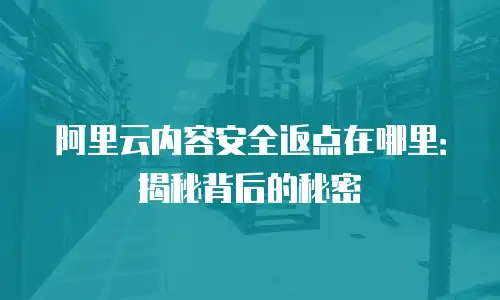 阿里云内容安全返点在哪里：揭秘背后的秘密