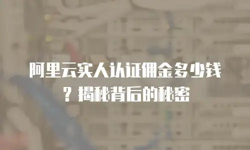 阿里云实人认证佣金多少钱？揭秘背后的秘密