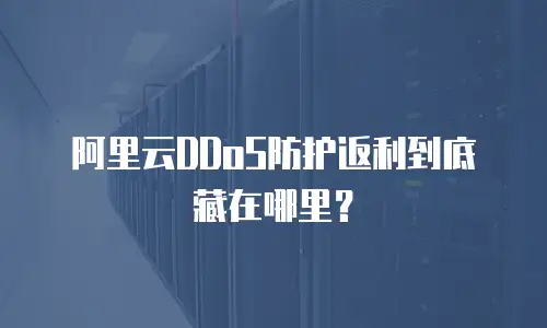 阿里云DDoS防护返利到底藏在哪里？