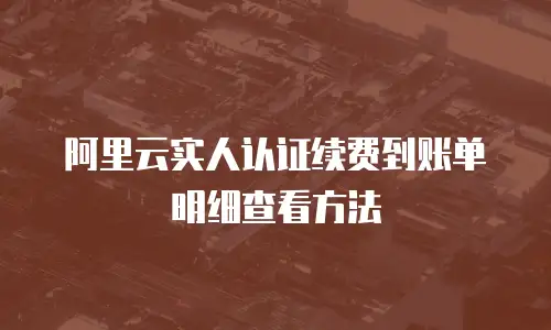 阿里云实人认证续费到账单明细查看方法