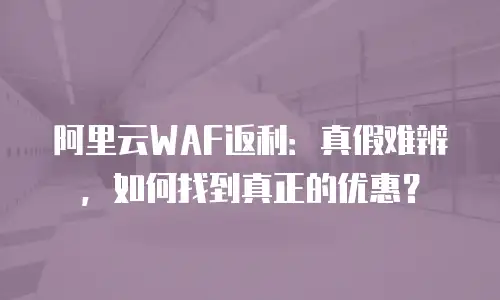 阿里云WAF返利：真假难辨，如何找到真正的优惠？