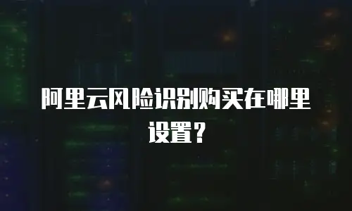 阿里云风险识别购买在哪里设置？