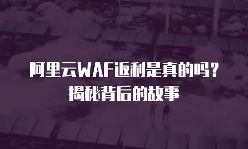 阿里云WAF返利是真的吗？揭秘背后的故事